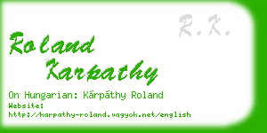 roland karpathy business card